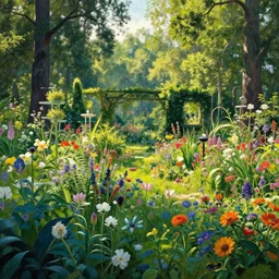 the garden of odin by Evgeny Lushpin, vibrant, scene, landscape, light