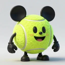 a tennis ball monster, tennis ball, dark, chalky, mickey mouse, digital art, fantasy, magic, trending on artstation, ultra detailed, professional illustration by Basil Gogos