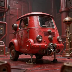 r 2 d 2 a inspired by ussr style, dieselpunk, red color, depth of field, detailed and intricate environment, 8 k resolution, hyper realistic, octane render