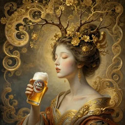 breathe into euphoria madison beer with a branches growing from her head, alterd carbon, geisha, dreamy ethereal vibe,, atmospheric, detailed intricate render, fibbonacci, detailed illustration, hd, 4 k, digital art, overdetailed art, gold, surrealistic, by greg rutkowski, by loish, trending on artstation, deviantart
