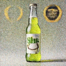 an advertisement for a shrek soda, with the theme and taste of shrek , soda bottle with a small illustration based on the shrek pasted on the packaging, award winning, studio light, 4K