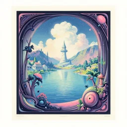 retrofuturism print of lourmarin in the year 5 0 0 0