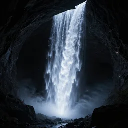 dreamlike waterfall of light in the middle of a black hole, intricate, elegant, glowing lights, highly detailed, digital painting, artstation, concept art, smooth, sharp focus, illustration, great space, greg rutkowski, 8 k, very high resolution, astrophotography, processing, extremely hyperdetailed