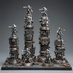 airbrush macro of 4 character, tiered grimy medical table god machines, cluster tiered heirarchy, battle failure, mainframe hydrocracking battles, medical chromed, oppressive dystopian space station dissapointment, by wayne d barlowe, enric torres, alberto bontempi, feng zu, geof darrow, alex nino, boris vallejo, enric torres, hyper