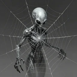 alien world spiderwebs, concept art, wlop, hyper detailed,