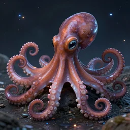 a representative of a high - tech race of octopuses from another galaxy, highly detailed, realistic, sharp focus