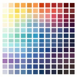 swatch of color theory in horizontal columns. lighting by james gurney. digital art trending on artstation.