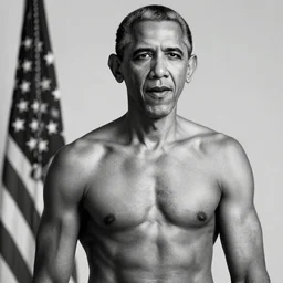 very muscular obama, 8k, black and white photo, professional photography