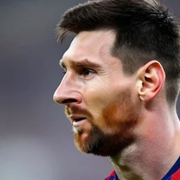 Messi profile photo, close up, detailed, 4k, realistic textures