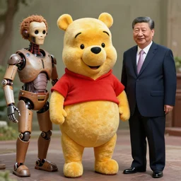 president xi jinping as winnie the poo, prosthetics and animatronics designed by rick baker, highly detailed, photorealistic