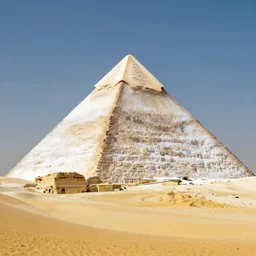 pyramid, white, gold desert, art by ismail inceoglu, artstation