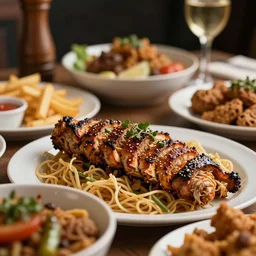 close - up focused dslr photograph of an somalian dinner, 8 k, high detail, volumetric lighting, hyperrealism, aesthetically pleasing, studio lighting, trending