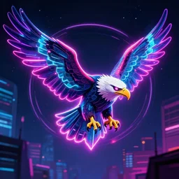neon cyberpunk eagle