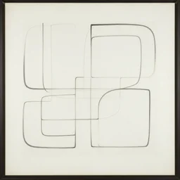abstract line artwork in the style of ronan bouroullec, minimalist painting, mid century modern