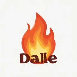 dalle logo set on fire