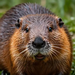 justin bieber's face on a beaver.
