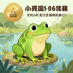 a frog sitting by a pond, story book illustration, award winning