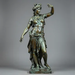 full body bronze sculpture of hades and persephone, neo - classical style, sharp facial features, professional photography, dynamic and dominating