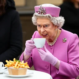 Queen Elizabeth take tee with Poutine