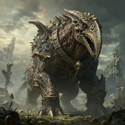 highly detailed elden ring portrait photo of a huge mûmakil-torterra with a huge beak in a scenic dystopian environment, hyperrealistic Illustration
