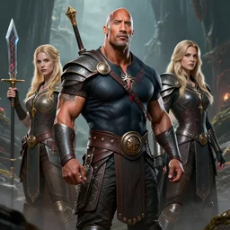 dwayne johnson, dnd, high fantasy. royo, artgem, wlop