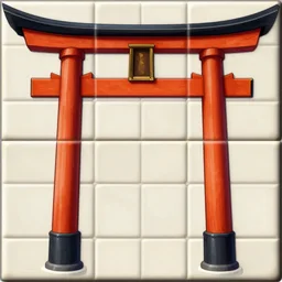 japanese torii shrine tileable texture, video game asset