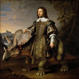 portrait of ankylosaurus dressed as an italian nobleman, 1 4 0 0, painting by botticelli