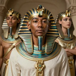 a detailed fantasy character portrait of morgan freeman as egyptian god by lauri blank, artgerm, evelyn de morgan, 8K, 50mm lens