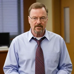 Film still of Walter White in The Office