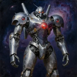 highly detailed portrait of an humanoid robotic galaxy mecha, painting by gaston bussiere, craig mullins, j. c. leyendecker, lights, art by ernst haeckel, john william godward, hammershøi,