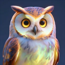 glowing owl, beautiful colours, highly detailed, digital art, sharp focus, trending on art station
