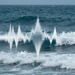 from my video generator chain. an ocean wave pattern but generated from a distorted oscillator. the distortion sounds sharp and gritty, so the resulting waves are fuzzy and foamy.