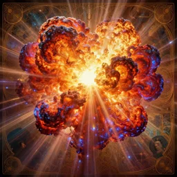 highly detailed vibrant delirium mars explosion. neon light, masterpiece 4 k digital illustration by ruan jia and mandy jurgens and william - adolphe bouguereau, award winning, artstation, gustave dore'background, intricate details, realistic, panoramic view, volumetric lighting, sun rays beaming, hyperdetailed, 8 k resolution, golden hour, intricate art nouveau, smooth, sharp focus, rendered in unreal engine 3