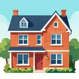 a vector based illustration of a brick house, by sachin teng and loish, vibrant, vector art, award winning, stunning, trending on art station, highly detailed