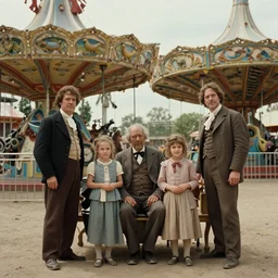 sharp, highly detailed, 43456k film, 165800mm film still from a sci fi blockbuster color movie made in 2019, set in 1860, of a family standing in a park, next to some strange alien plants and flowers, on an alien planet, the family are all wearing 1860s era clothes, good lighting, ultra high definition, ultra enhanced faces, in focus, 35mm macro lens