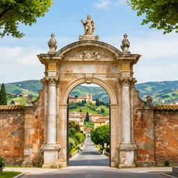 gates of paradise, idyllic landscape, beautiful city