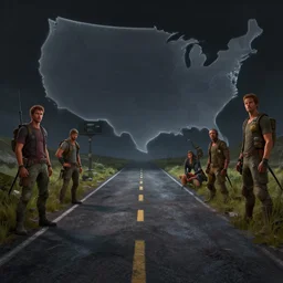 photo the last us part 2 road : 5 4 k rtx hdr volume light concept studio matte painting environement digital illustration fanart artstation by eytan zana and balazs agoston, jad saber, aaron limonick, pablo dominguez and florent lebrun and robby johnson