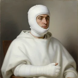 painting of St. Jerome wearing a cast