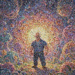a wholesome psychedelic illustration of a happy cartoon Dwayne Johnson exploring the trippy and colorful Latent Space of this AI model, exploding galaxies, abstract and twisted forms, curiosity, studio Ghibli, Pixar and animation, sharp, Rendered in Redshift and Unreal Engine 5 by Greg Rutkowski, Bloom, dramatic lighting, sunrise