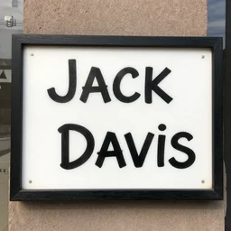 written on a sign by jack davis