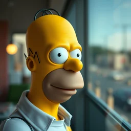 portrait photo still of real life homer simpson, 8 k, 8 5 mm f 1. 8