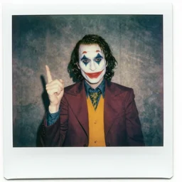 christopher lloyd as the joker in the dark knight by lee jeffries, polaroid film ca. 1 9 7 8