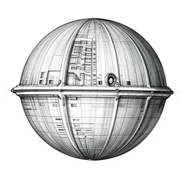 the death star 2 as a schematic drawing
