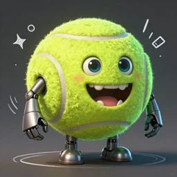 a Robot Monster tennis ball Monster, chalk, digital art, fantasy, magic, trending on artstation, ultra detailed, professional illustration by Basil Gogos