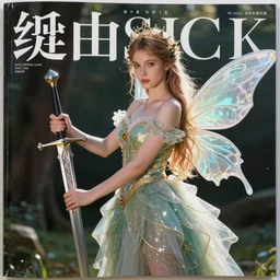 magazine photo shoot of a fairy princess holding a sword, art photography, cinematic lighting, epic, fantasy, beautiful, stunning, gorgeous
