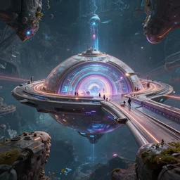 piloting the dimension vessel through the multiverse of alternative lives, digital art, stunning detail
