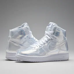nike high tops made from clear plastic