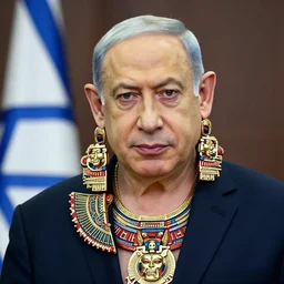 benjamin netanyahu as aztec god by szukalski, high detail, sharp focus, 4 k