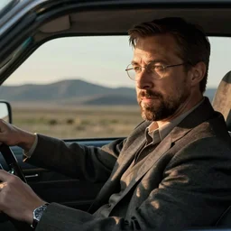 Ryan Gosling giving a lift to Walter White