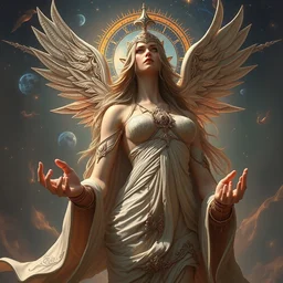 goddess of space and time, accurate anatomy, only two hands, highly detailed, digital painting, artstation, concept art, smooth, sharp focus, illustration, unreal engine 5, 8 k, art by ross tran and greg rutkowski and alphonse mucha